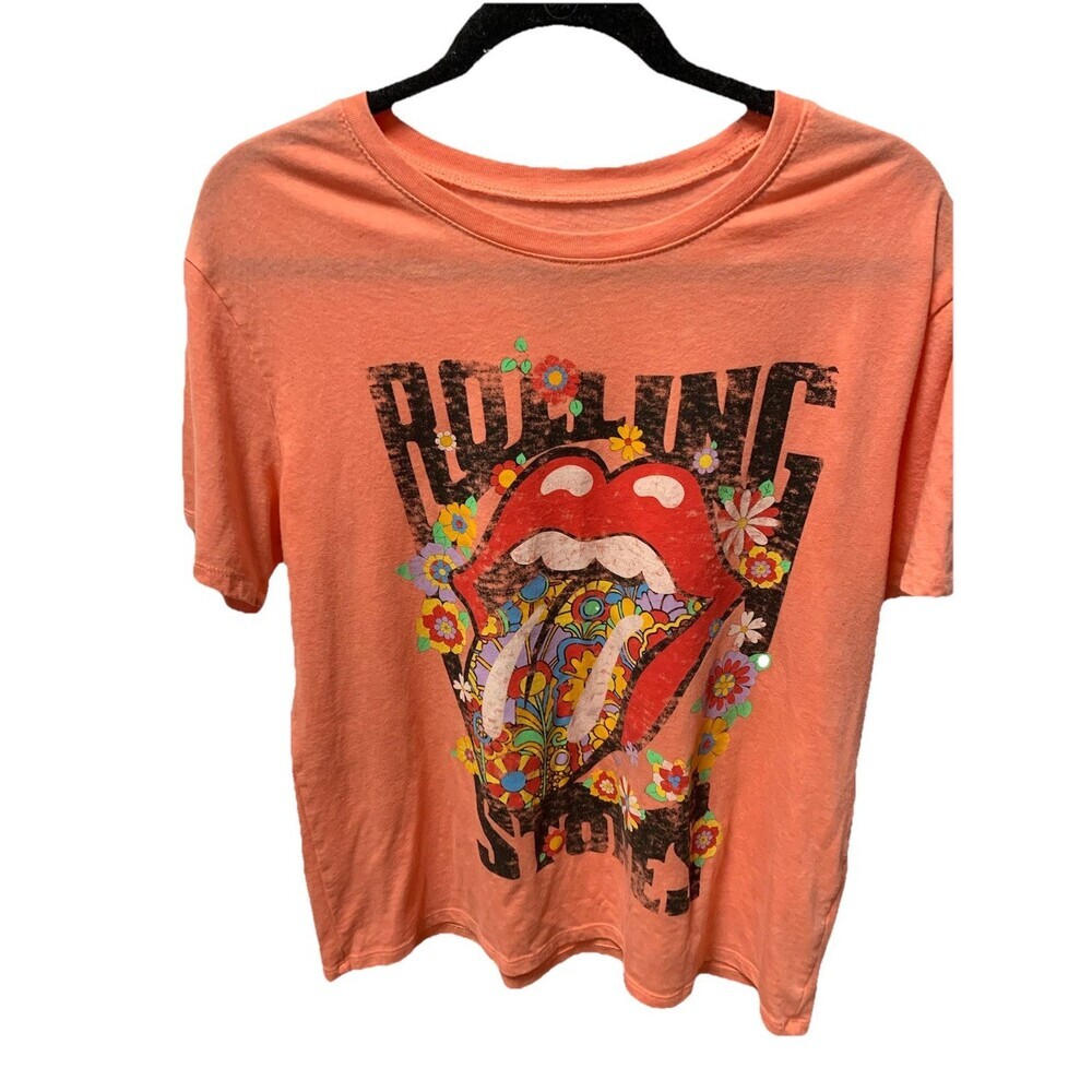 The Rolling Stones logo Women’s Coral graphic tee short sleeve